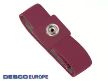 DescoEurope 229755, Антистатический браслет тканевый (красный, кнопка 10 мм)