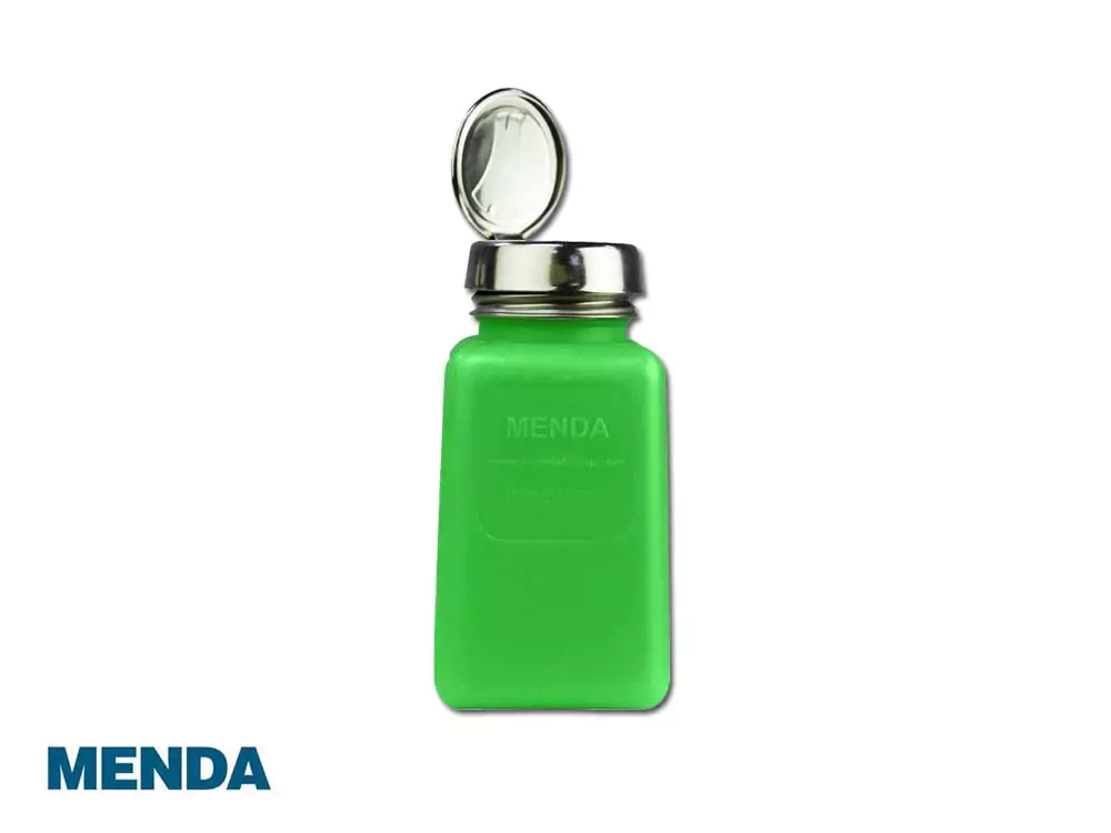 MENDA 35273, Антистатическая емкость с дозатором One-Touch Pump (зеленый, 180 мл)