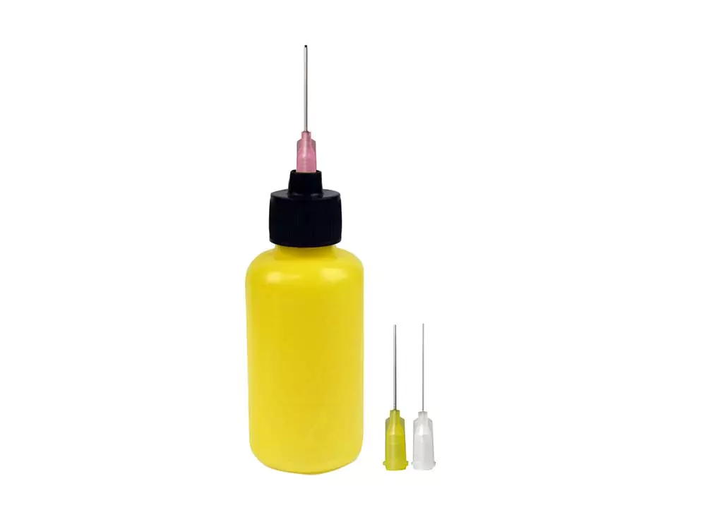 MENDA 35599, Антистатическая емкость с дозатором для флюса (GA:16,20,26; желтый, 60 мл)