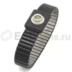 EL-929620, Антистатический браслет металлический (черный, кнопка 10 мм)