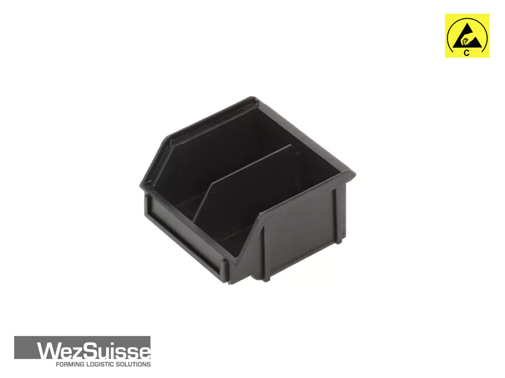 WEZ CB-6D-MC, Лоток (ячейка) антистатический, серия Classicbox Black, с разделителем (95x100x50 мм)