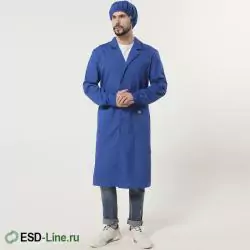 EZ-M130.11, Антистатический халат, мужской, синий