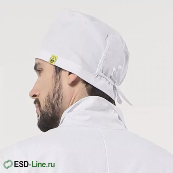 EZ-H130.20, Антистатическая шапка-колпак, мужская, белая