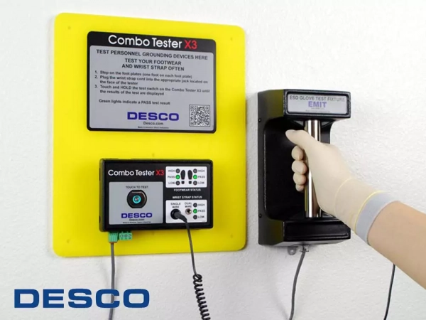 DESCO 19288, Тестер-стенд Combo Tester X3 проверки браслетов и обуви со стойкой (10мм)