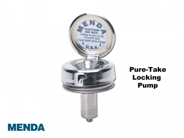 MENDA 35268, Антистатическая емкость с дозатором Pure-Take Locking Pump (жел., 180мл)
