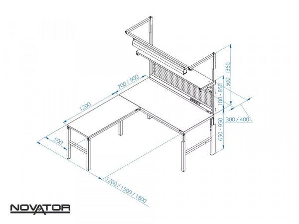 NVR BT-15-7(KIT), Комплект рабочего места серии Basic (1500x700, Novator)