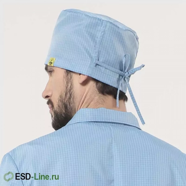 EZ-H131.20, Антистатическая шапка-колпак, мужская, голубая