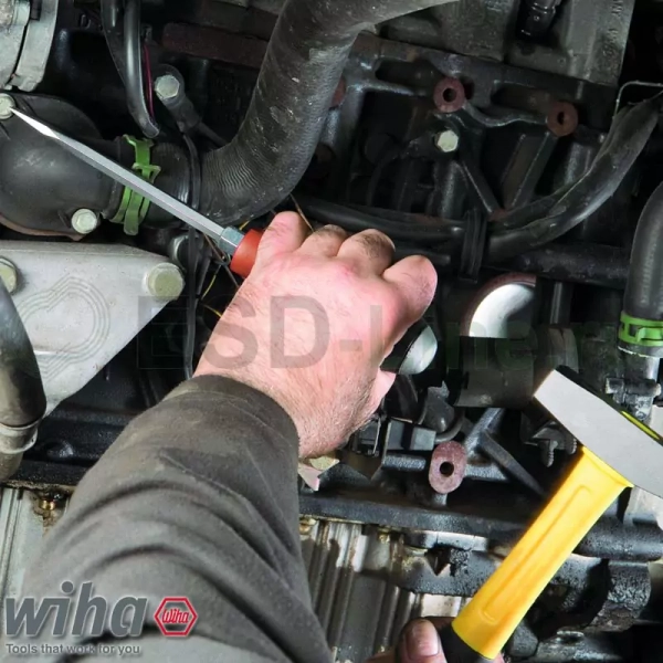 WIHA 03224, Отвертка ударная SoftFinish, шлицевая, SL4.5x90 мм, шестигр. жало, серия 530