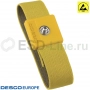 DescoEurope 229976, Антистатический браслет тканевый (желтый, кнопка 4 мм)