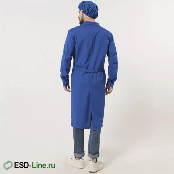EZ-M130.11, Антистатический халат мужской, синий